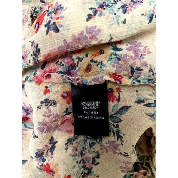 Torrid Tan Ruffle Chiffon Floral Kimono - Size 3(X) (EUC) - Picture 6 of 6